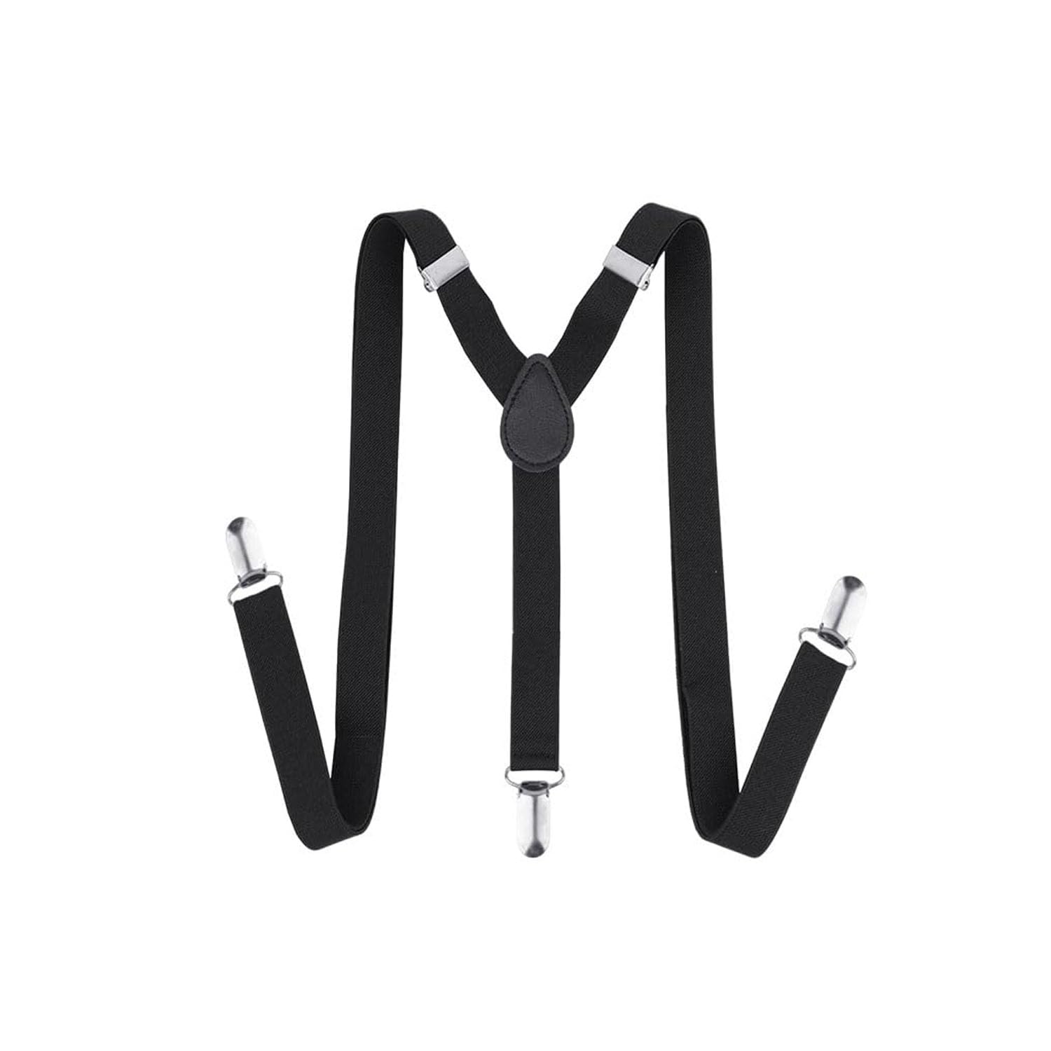 Gizelle 1920's Mob GANGSTER HAT TIE BRACES SET FELT TRILBY AL CAPONE FANCY DRESS (Black Suspender Braces)