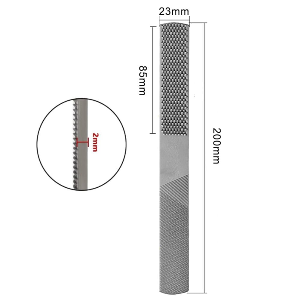 Lima multifunzione 4 in 1 in acciaio ad alto tenore di carbonio, lima per legno con affilatura piatta/semicircolare per la lavorazione del legno, lima fai da te per utensili manuali per legno, metallo
