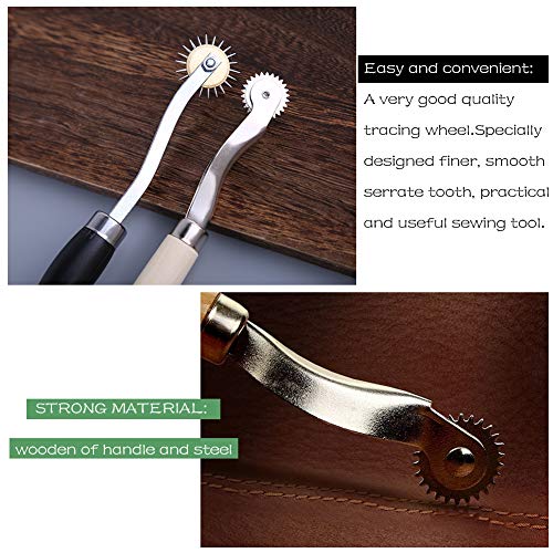 Image of Lunarm Tracing Wheel Sewing Tool 3pcs Steel Needle Point Tracing Wheel | Random Color, Professional Sharp Stitch Marking Spacer for Arts, Leather Crafts Quilting, Transferring Patterns,Dressmaking