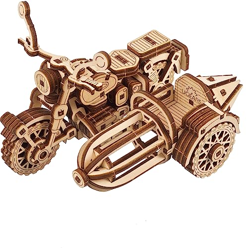 UGEARS Hagrid's Flying Motorbike, Harry Potter 3D Wooden Puzzles for Adults Mini, Sidecar Building Set