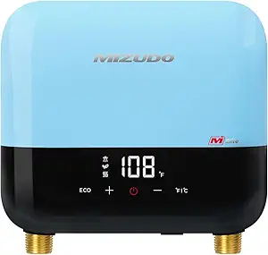 120V Electric Tankless Water Heater | MIZUDO 3.5kW Instant Hot Water for Sinks | Flash Blue
