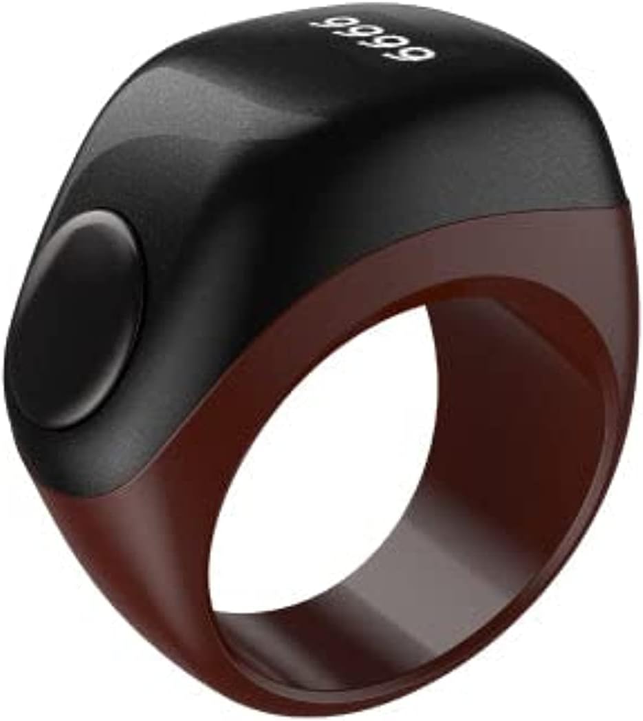 UMEOX iQIBLA Smart Tasbih Zikr Ring Flex (F01) Plastic Version, 3 Sizes, Muslim Prayer, Prayer timing reminder, OLED display Tasbih Counter, Smart Ring - (Brown), Bluetooth