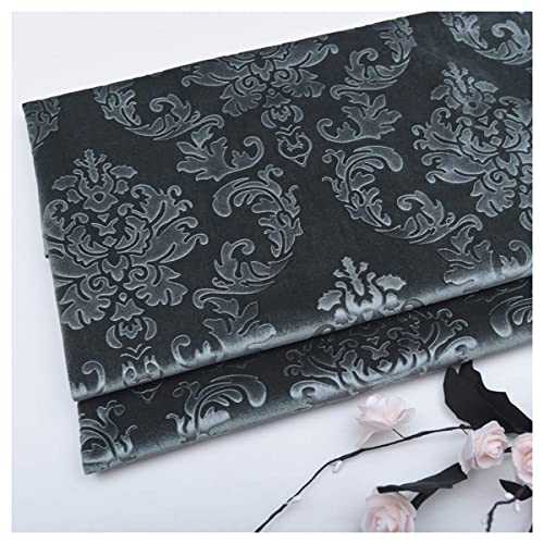 Gris Tela De Terciopelo Material De Terciopelo Elástico Para Manualidades Tapicería De Ropa Cortina De Confección Cojín Ciego Material De Terciopelo Artesanal, 145cm De Ancho(Color:Gris oscuro) Cover