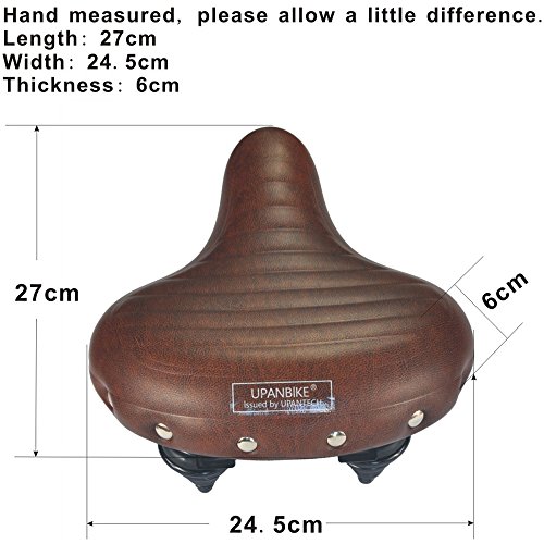 Upanbike Bike Saddle Super-Soft Comfortable Shock Absorption Widened Bicycle Seat Suspension Cushion(Brown) #TOP1