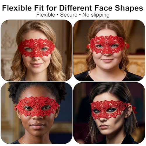 Image of Exlinonline Lace Masquerade Mask Elastic,Fit for Adult,Soft Gentle Material,Specially For Costume,Thememed Party