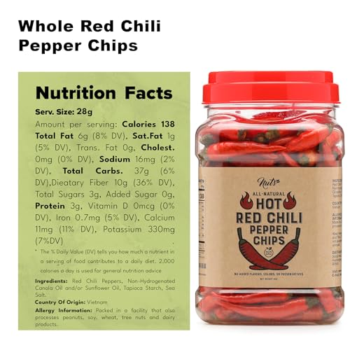 NUTS U.S. – Whole Red Chili Pepper Chips | Spicy Charm | All Natural | Vegan And Non-GMO | No Additives | 4 oz Resealable Jar - Image 3