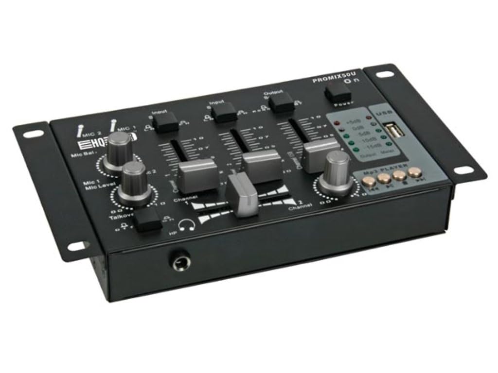HQ-Power MESA DE MEZCLAS - 2 CANALES + ENTRADA USB