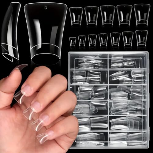 120/504pcs Short Curved Nails Tips Half Covers Clear Duck Nails Manicure Nails Ornament For French Nails Extensions