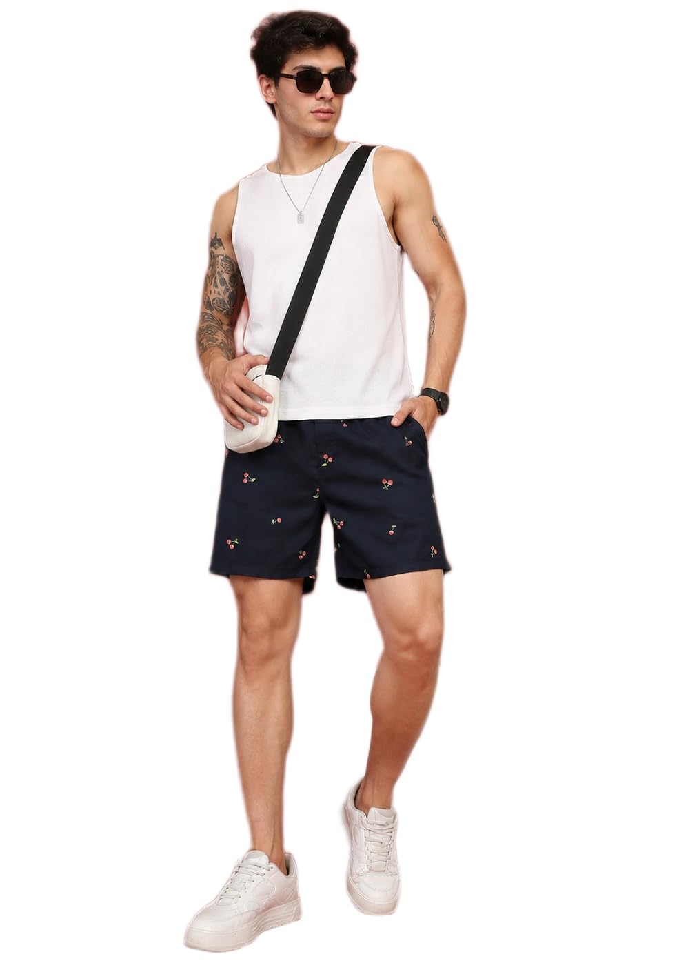 Men's Classic Black Printed Linen Regular Fit Casual Shorts – Mid-Rise Elasticated Waistband S to XXL-picture-36