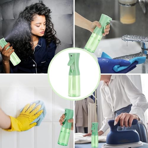 Image of Continuous Mist Spray Bottle, 6.8OZ /200ML Hair Mister, Fine Mist Water Spray for Salons, Barber, Plants, Skin Care, Cleaning (Clear Green, 1 Pack)