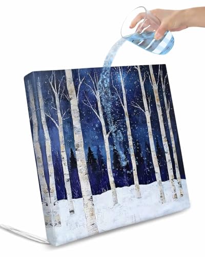 2 Pack Blue Forest Waterproof Cushion Covers with Ties, Outdoor Patio Chaise Lounge Chair Seat Cushion Slip Covers Replacement(Only Cover) Vintage Night Trees Trunk Branch 22