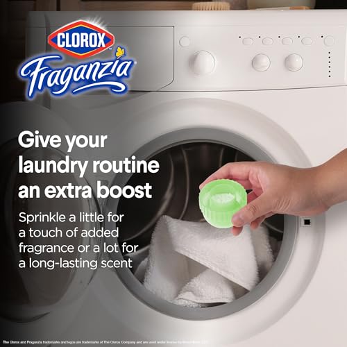Image of Clorox Fraganzia Laundry Scent Booster Crystals, In-Wash Fragrance Beads for Fresh-Smelling Clothes & Linens, Safe for All Fabrics & Colors, Cedarwood & Sage, 18 Oz, 2 Pack