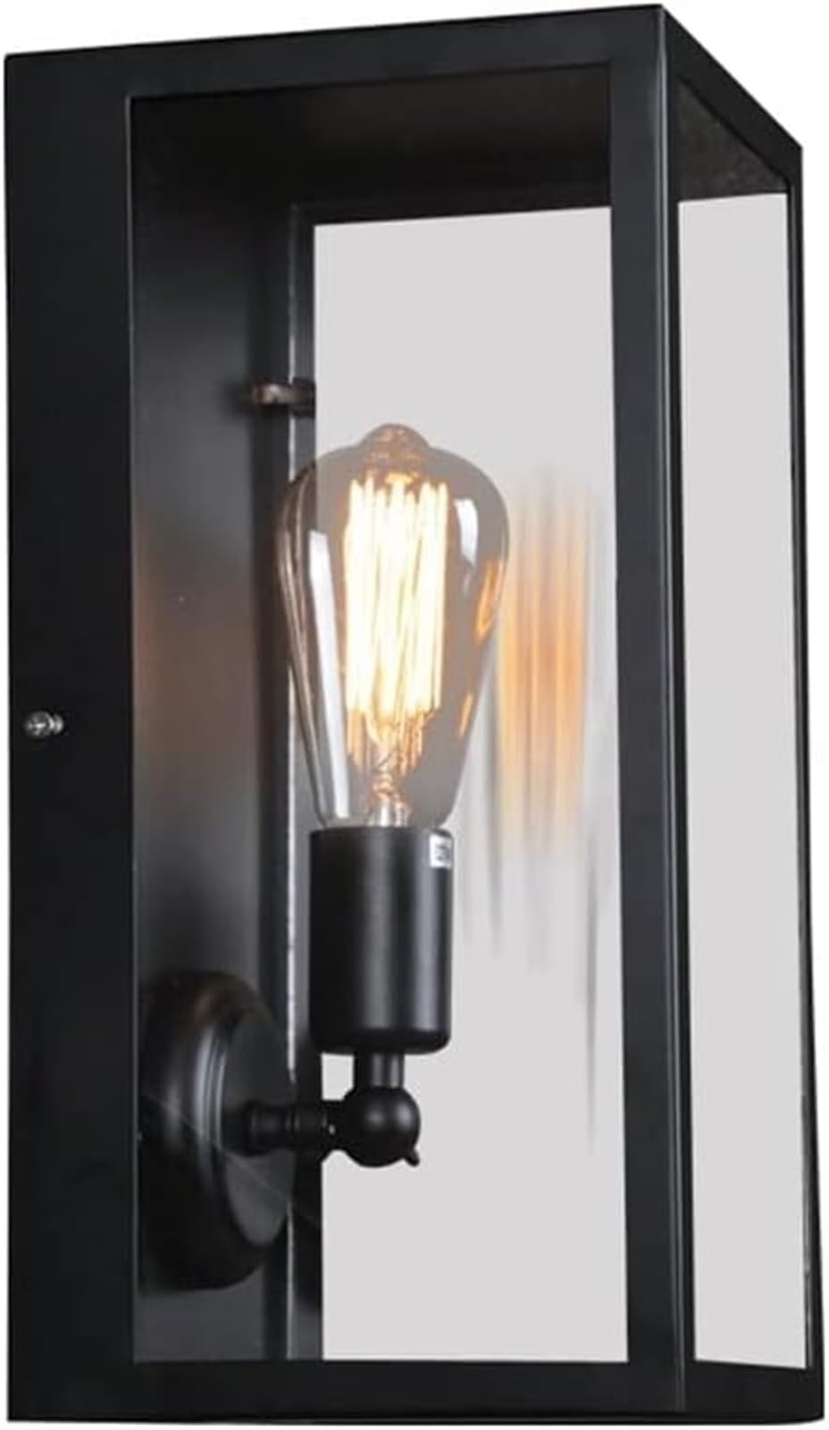 Applique Murale d'extérieur Noire avec Abat-Jour en Verre, Style Vintage, étanche IP54, idéale pour Un Jardin, Un Couloir, Une terrasse ou Un Sentier.