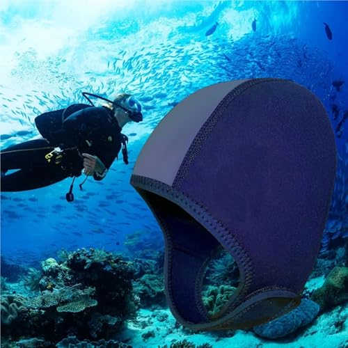 Gorro de buceo neopreno 3 mm para adultos con correa de barbilla negra ajustable 7