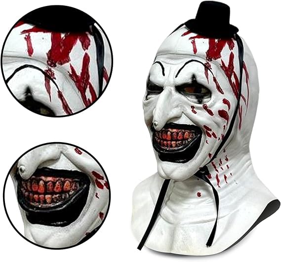 SHYSBV Art The Clown Mask,Adult Terrifier Art the Clown Mask,Scary the Killer Clown Joker Masks,Halloween Cosplay Full Head Costume Props - Image 4