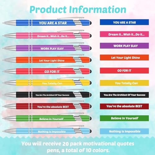KAHEIGN 20Pcs Inspirational Ballpoint Pens - Image 4