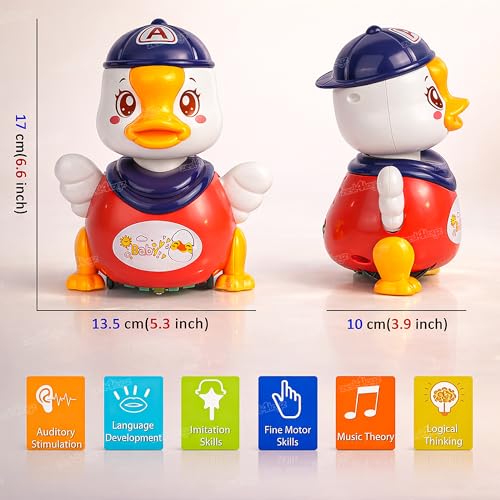 Image of Zest 4 Toyz Musical Toy for Kids Dancing Duck Toy with Flashing Light and Sound Toy 360 Degree Rotating Battery Operated Birthday Gifts for Kids & Toddlers (Random Color) - Pack of 1