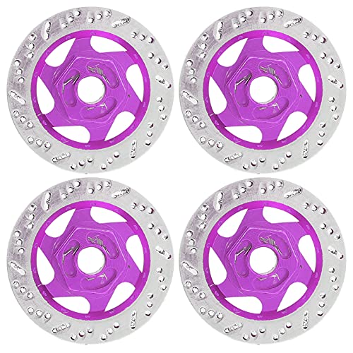 Jauarta 4PCS Universal Aluminum Alloy RC Car Brake Disc Metal Hex Adapter for 1/10 Remote Control Car (Purple)