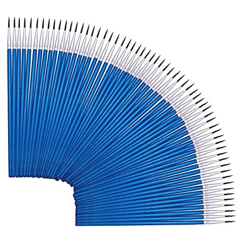 60 Pack Pointed Round Painting Brush,Hand Made Thread Drawing Brush,Detail Paint Brush,Nail Brushes for Detail and Miniature Drawing,Painting,Coloring by Acrylic, Oil and Watercolor (M(#00)) Cover