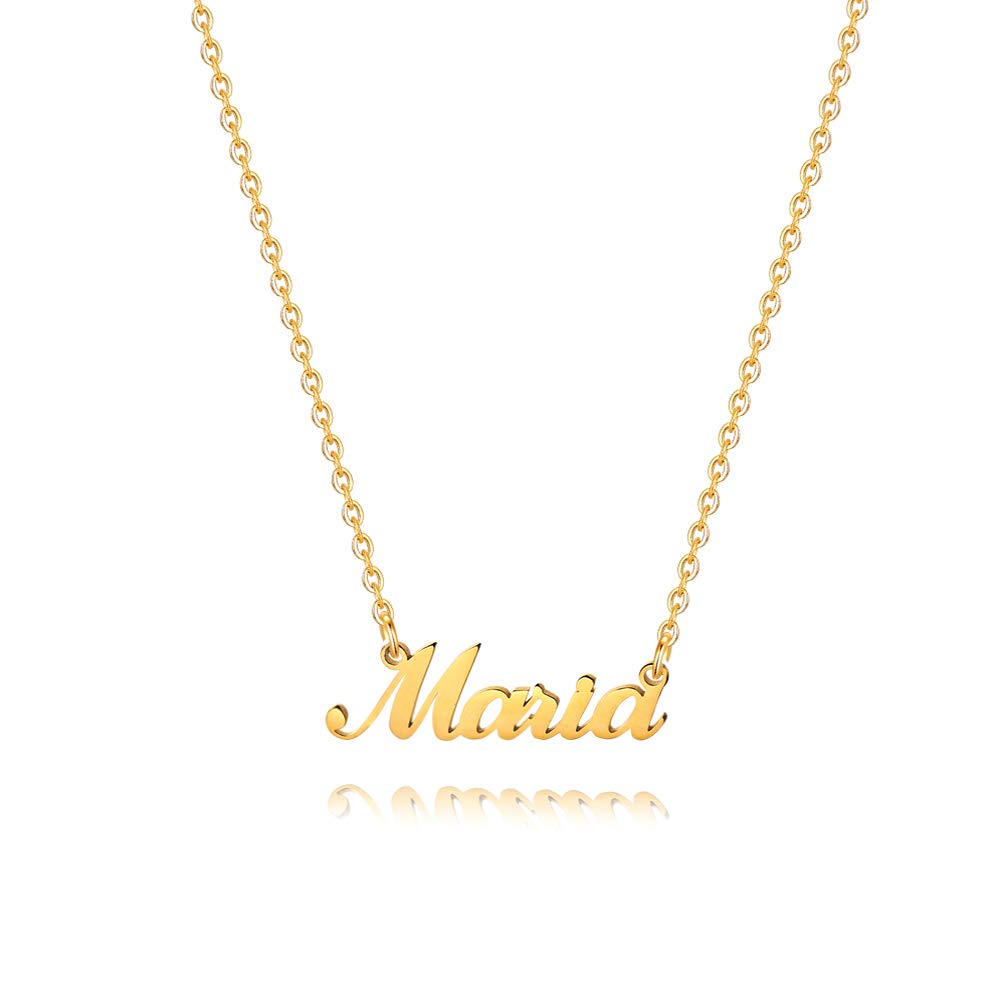 HidepooName Necklace Personalized – Stainless Steel Name Pendant Necklace,Dainty Letter Name Necklace Chain Custom Personalized Jewelry Gifts for Women
