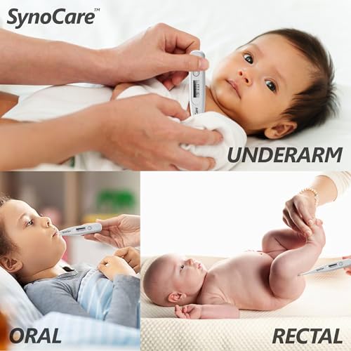 Image of Digital Thermometer With Quick Measurement of Oral, Underarm Temperature in Celsius & Fahrenheit, Water Resistant for Easy Cleaning