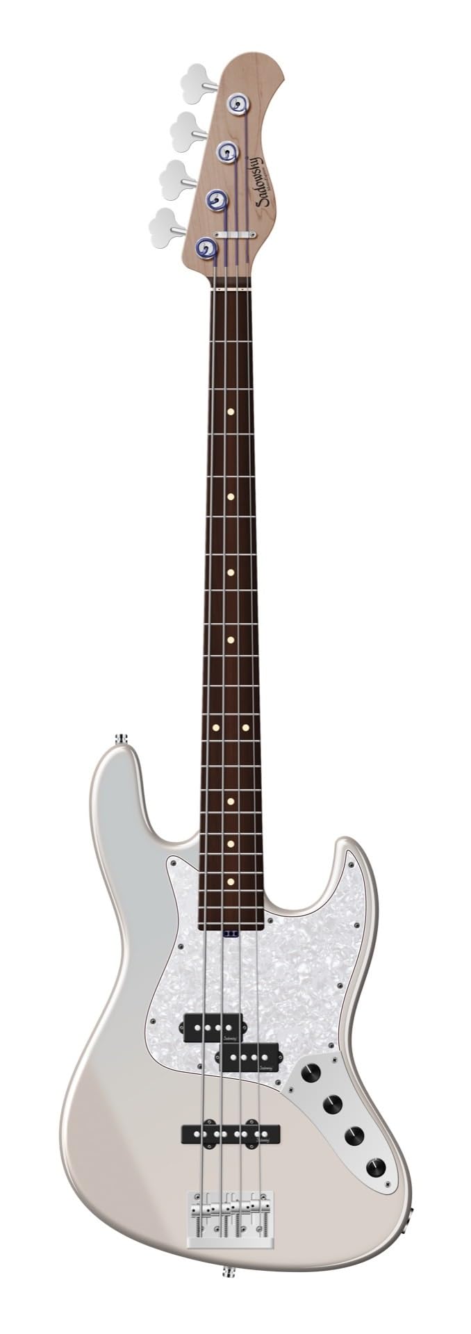 Sadowsky MetroExpress Hybrid P/J Bass Guitar - Solid Champagne Metallic, Morado Fingerboard