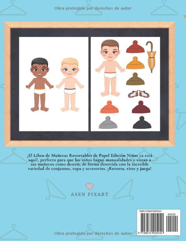 Miniatura 2 de Muñecas Recortables de Papel para Vestir Muñecos de Papel Recortables Niños 5 Muñecos de Papel +80 Ropa y Accesorios Libro de Actividades - Recortes