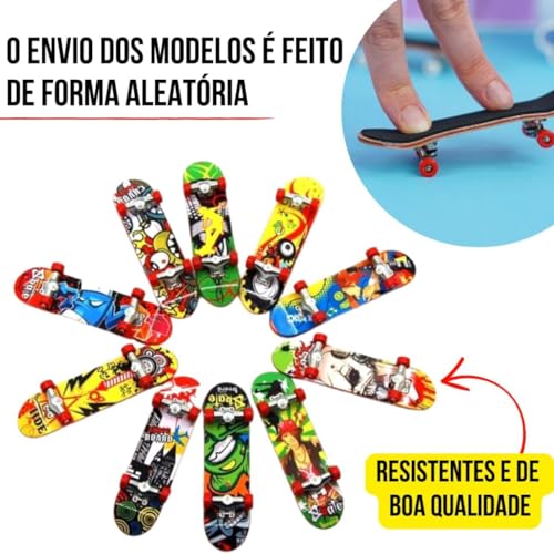 5 Conjuntos Skate de Dedo Acompanha Case em Acrílico + 5 Shapes + 5 Lixas + 10 Trucks de Metal + 20
