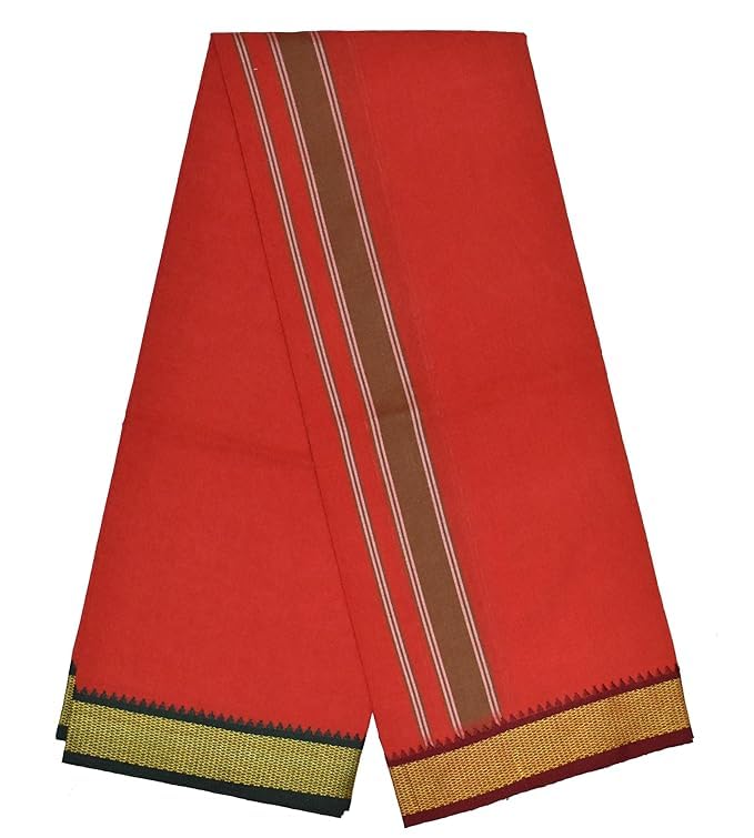 desi dhang Padayappa Border Men's Cotton Dhoti - Temple Wear-picture-27