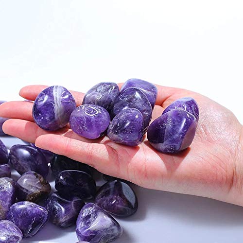 Haussammlung 100 g natürlicher Traum-Amethyst-Quarzstein, 15–20 mm, lila Kristall-Trommelstein