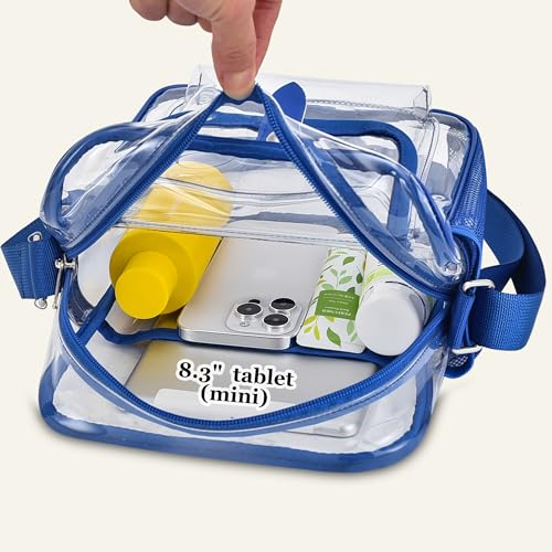Image of SPODEARS Clear Crossbody Bag for Stadium, Concert, Festival & More - Adjustable Shoulder Strap & Bottle Holder
