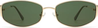 Retro Oval Sunglasses For Women Men Hexagonal Rectangle Metal Frame Sun Glasses AP3625