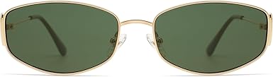 Retro Oval Sunglasses For Women Men Hexagonal Rectangle Metal Frame Sun Glasses AP3625