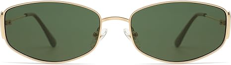 Retro Oval Sunglasses For Women Men Hexagonal Rectangle Metal Frame Sun Glasses AP3625