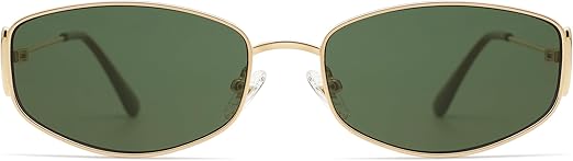 Retro Oval Sunglasses For Women Men Hexagonal Rectangle Metal Frame Sun Glasses AP3625