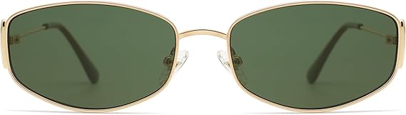 Retro Oval Sunglasses For Women Men Hexagonal Rectangle Metal Frame Sun Glasses AP3625
