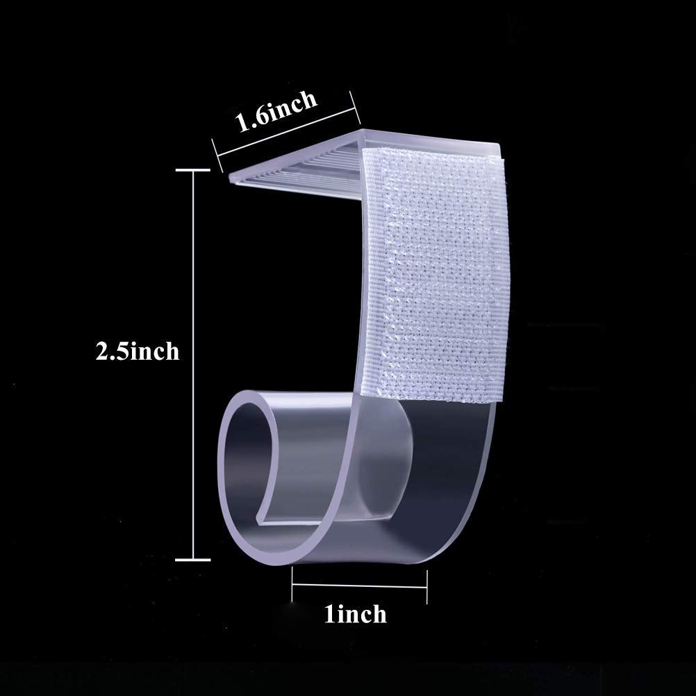 50 Stück Tischrockklammern Klar Kunststoff mit Hakenverschluss für Tischdecke Sockelleiste Tischdecke Tischkante Medium 0,8-3,8 cm