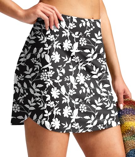 Image of SANTINY Women's 17'' Long Swim Skirt with Pockets High Waisted Modest Tummy Control Swimsuit Skirt Bathing Suit Bottoms