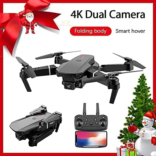 Droni con fotocamera, Drone 4K Camera Posizionamento visivo WiFi FPV Conservazione dell'altezza del drone, Modalità senza testa, Ritorno automatico, Doppia fotocamera grigia 4K + 1 batteria