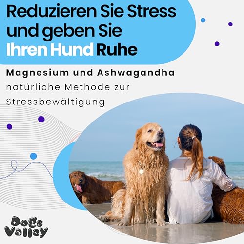 Dogs Valley Vitamine für Hunde Peak Calm - 90Stk Hundeleckerlis – Natürliches Entspannungsleckerli mit Baldrian, L-Theanin, L-Tryptophan, Ashwagandha - zur Stress & Angstlinderung, Lebergeschmack
