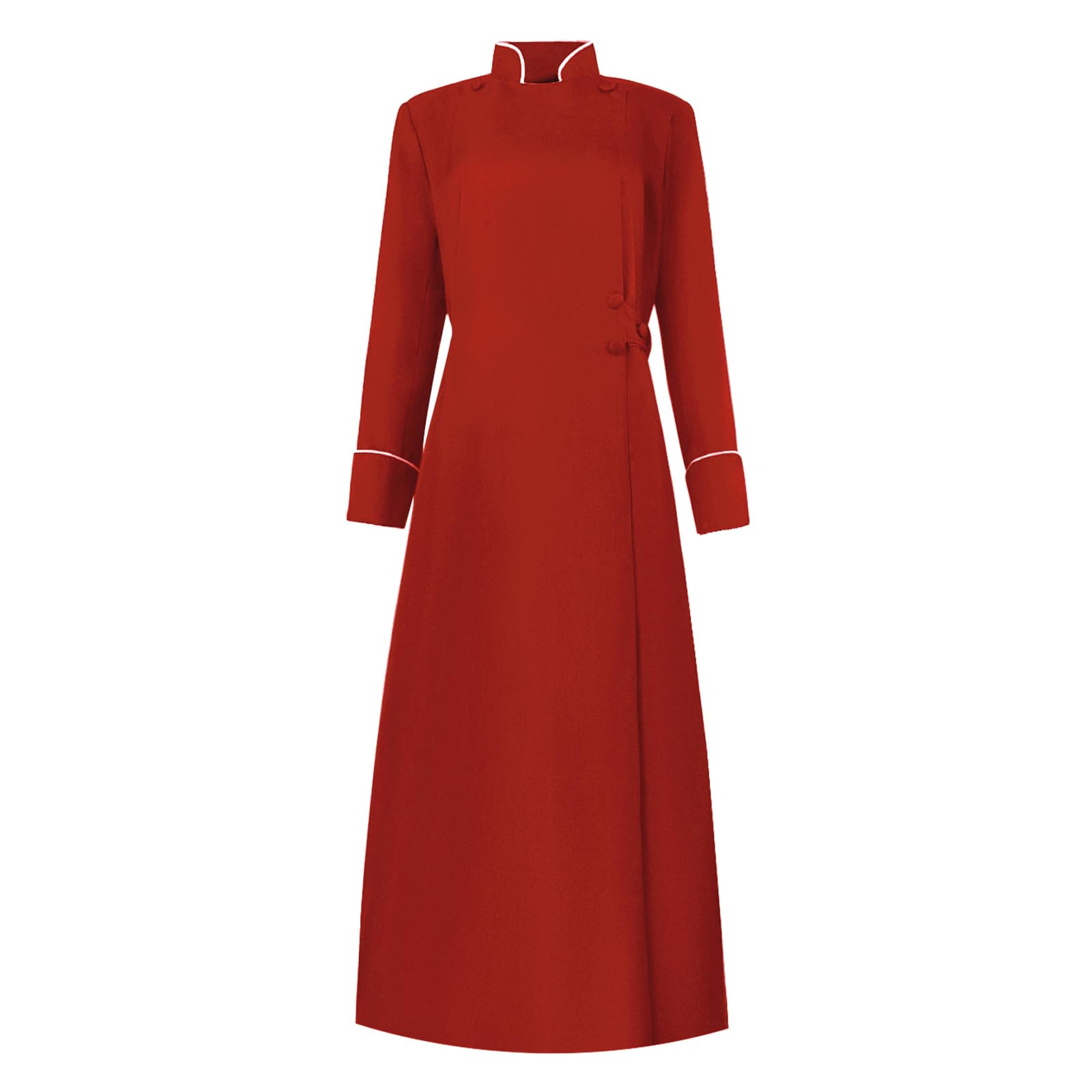 guanee Women Clergy Robes Cassocks Choir Robes Minister Cosplay Renaissance Pastor Vestment for Church Events(Large,Red)