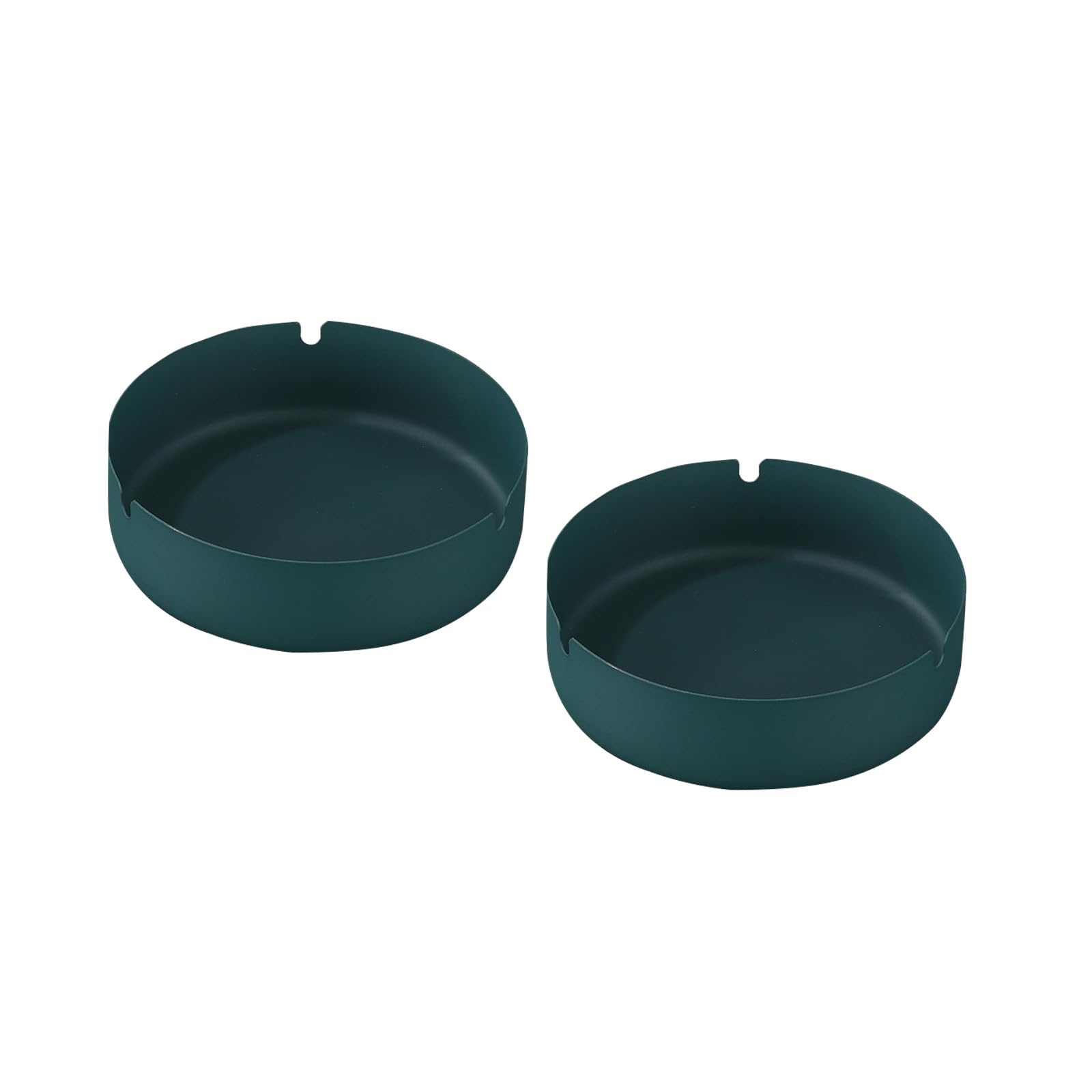 2pcs Stainless Steel Ashtray,Tabletop Round Ash Tray,Cigarette Cigar Holder Storage Box,Stainless Steel Cigarette Ashtray Set for Outdoor and Home (Green)