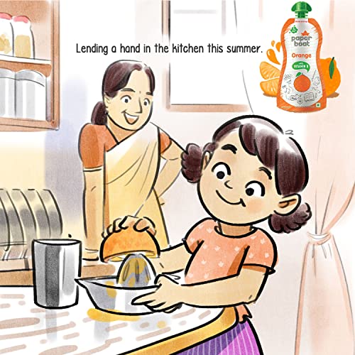 Image of Paper Boat Orange Juice, Enriched with Vitamin D, No Added Preservatives and Colours (Pack of 54, 150ml each)