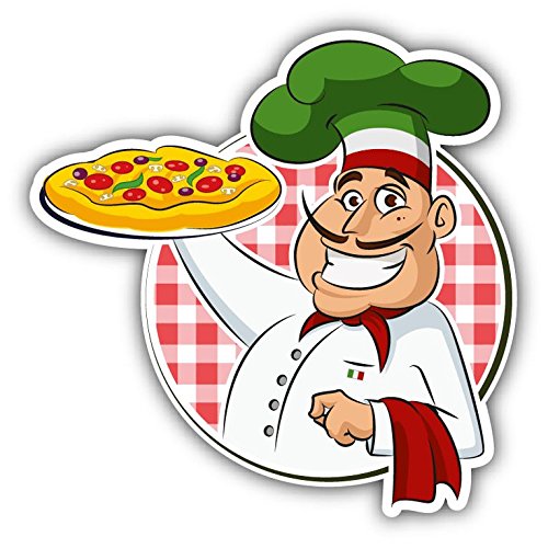Man Chef Cook Pizza Sticker Decal Design 5'' X 5''