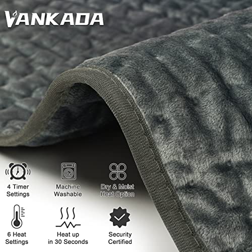 Image of Heating Pad Electric Heat Pad, Hot Heated Pad,Multiple Temp and Timer Settings,Suitable for Shoulders, Neck, arms, Abdomen, Back, Legs, etc. (Gray Green, 24 inchX12 inch)