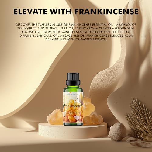 Image of Esslux Frankincense Essential Oil - 100% Pure Natural Frankincense Oil for Skin, Hair & Diffuser | Calming & Woody Aroma Perfect for Aromatherapy, Massage & Candle Making - Therapeutic Grade - 60 ML