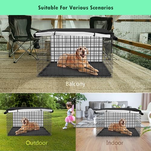 Dog Crate Cover, Polyester Dog Kennel Cover, Waterproof Pet Kennel Cover Fits Most 48 inch Dog Crates for Indoor Outdoor(Cover only) Dog Crate Cover, Polyester Dog Kennel Cover, Waterproof Pet Kennel Cover Fits Most 48 inch Dog Crates for Indoor Outdoor(Cover only)