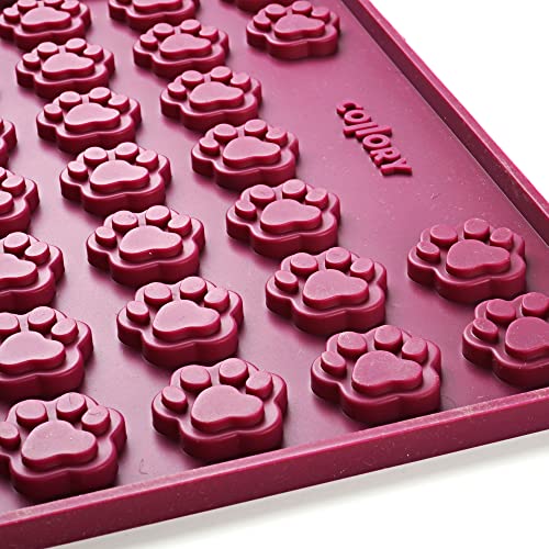 Collory Medium Pfoten (3cm) Silikon Backmatte, Hunde Tatzen, Backform für DIY Hundekekse und Leckerlis, Knochenbackform, Pralinenform, Schokoladenform, Antihaftend und Lebensmittelecht (BPA-Frei)
