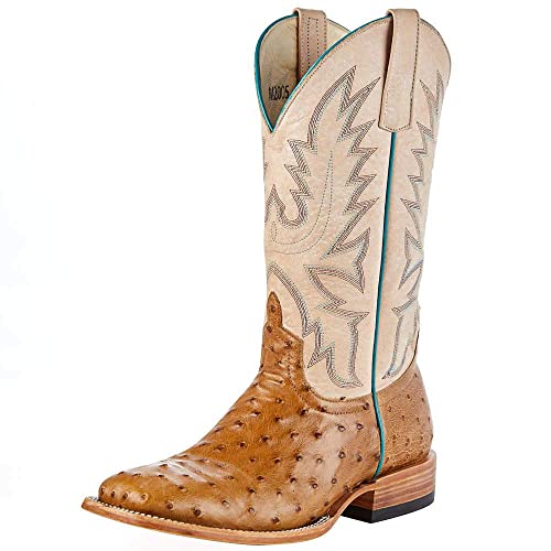 Macie Bean Women's Top Hand Antique Saddle Full Quill Ostrich Cowgirl Boot Brown 9.5 B