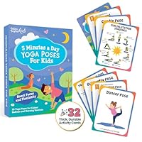 Yoga Cards for Kids - Pose Deck for Beginners, Exercise Flashcards, Mindful Activities, Sensory Learning, Self Regulation Classroom Therapy Supplies, Coping Skills, Calming Corner Autism Special Needs